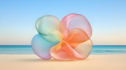 Abstract 3D Beach Flower Illustration
