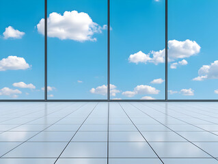3D Sky View Room Background