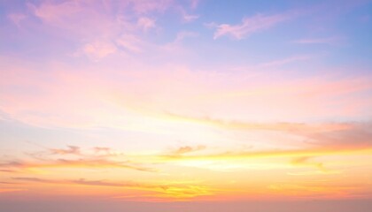 Fototapeta premium Pastel Sunset Panorama Featuring Pink Orange And Blue Hues Creating A Vibrant Serene Sky