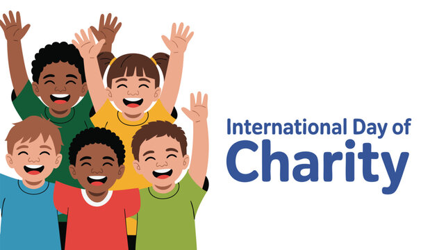 International Day of Charity Diverse Children Celebrating