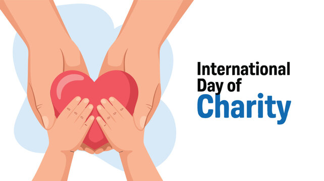 International Day of Charity Hands Holding a Heart