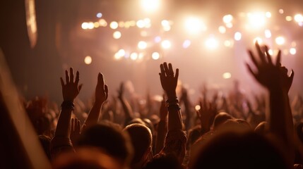 The vibrant crowd celebrating at an electrifying live concert experience.
