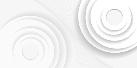 White abstract background. Modern circle lines pattern. Futuristic concept. Minimal geometric design