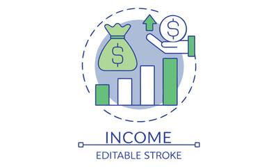 Financial Growth and Income Icons Money, Investment, and Profit Vector Illustrations