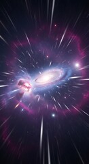 Obraz premium Cosmic radiation emanating from a distant galaxy.