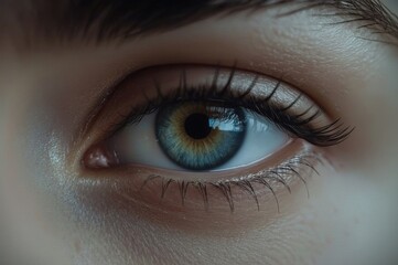 Obraz premium A Close Up Macro Shot of a Human Eye Showing Incredible Detail of Iris and Lashes
