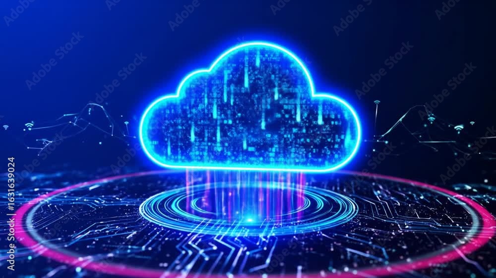 Poster cloud computing technology abstract visualization