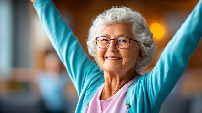 Serene Senior Living: Elderly Residents Engaging in Community Activities at a Secure Retirement Facility with Ample Copy Space for Text