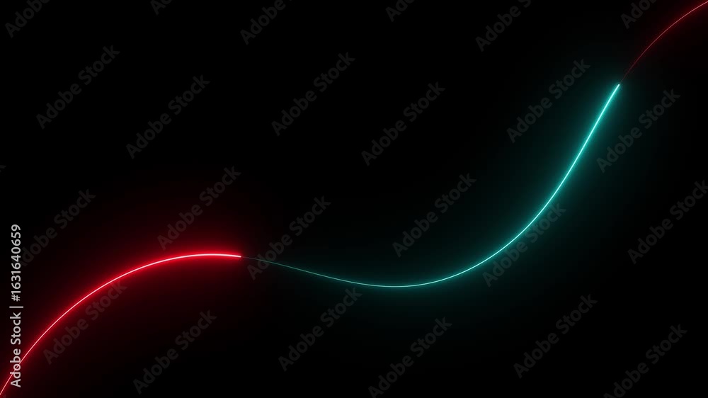 Poster neon line animation. glowing line motion. line moving video. the direction of the horizontal line. h