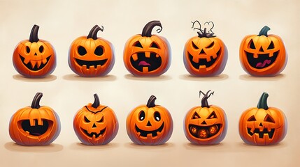 Jack-o-lantern with funny expression Halloween sticker design
