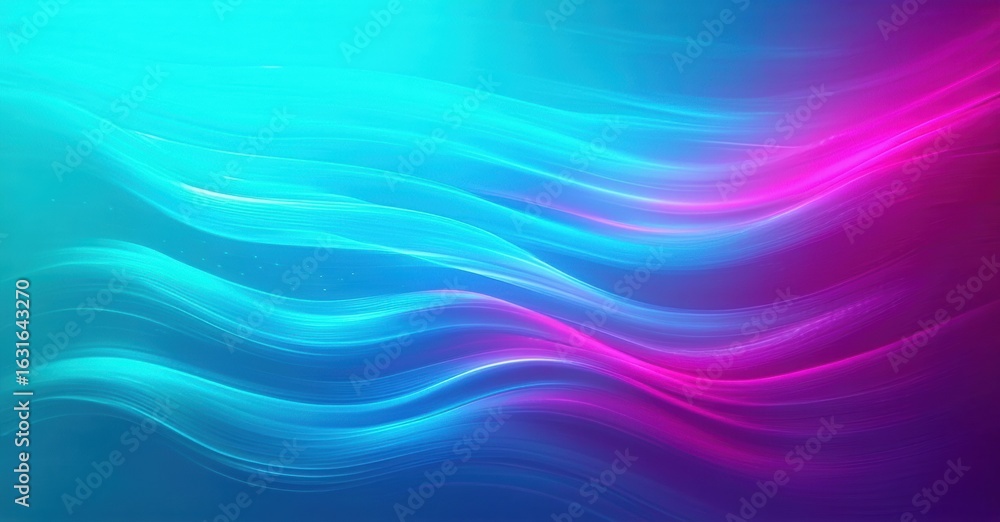 Poster abstract waves, vibrant blue merging into magenta. smooth gradients create flowing, dynamic visual e