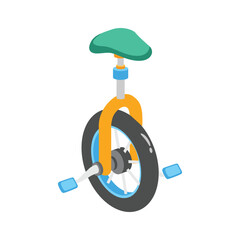 Trendy 2d style icon of balancing unicycle rider © CreativeStudio