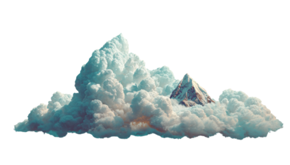 Cloud Mountain Formation on Transparent Background