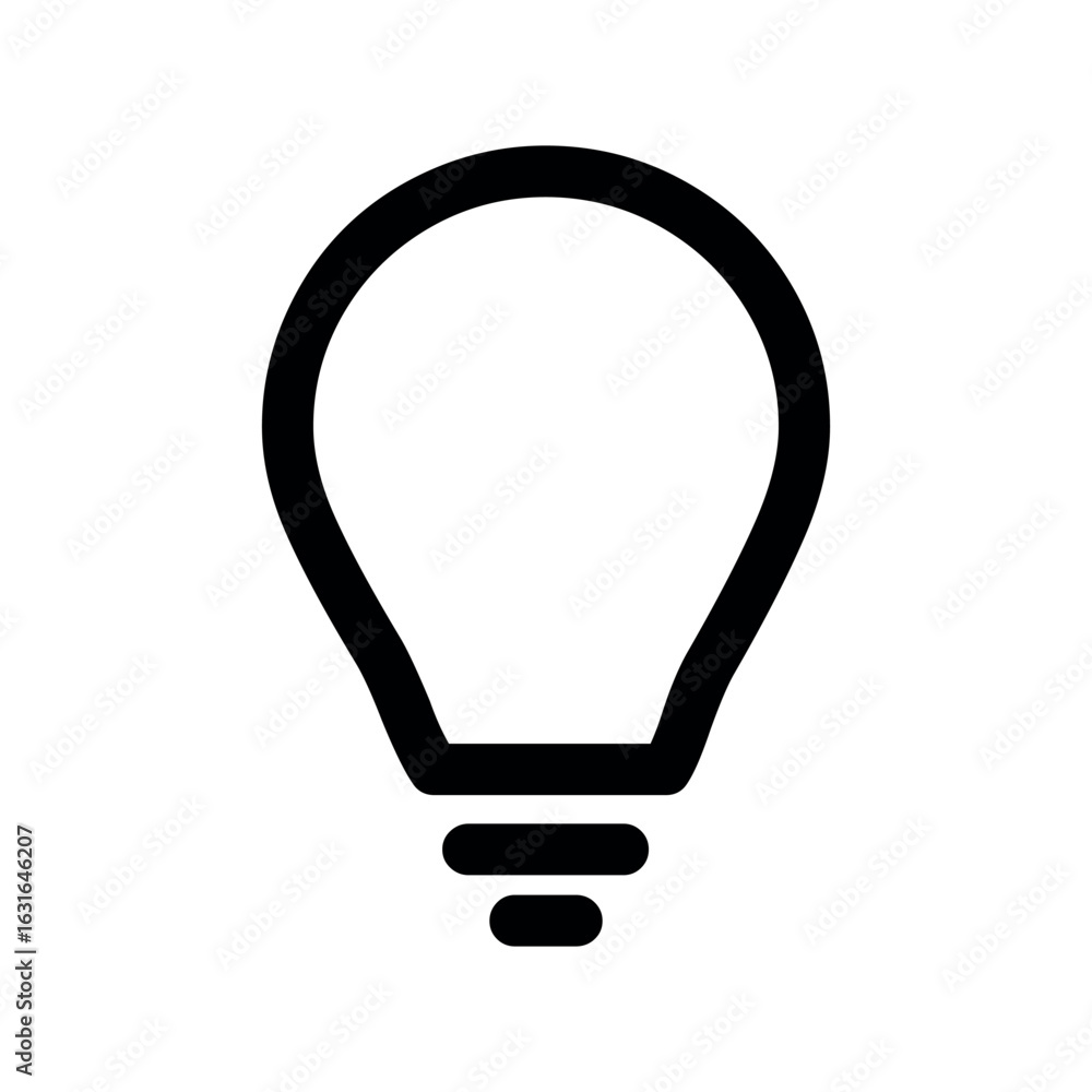 Poster a simple light bulb icon with a black outline on a white background is displayed centrally here