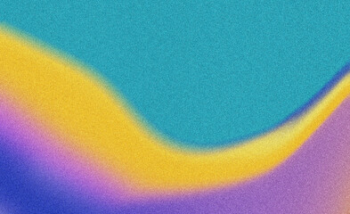Glowing abstract gradient background with grainy blue, purple and yellow shapes, noise texture...