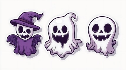 Halloween themed die-cut sticker character expressing unity and connection