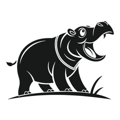 Fototapeta premium Silhouetted hippopotamus illustration