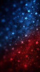 Vibrant stars shining in a red, white, and blue gradient background creating a festive atmosphere for celebrations