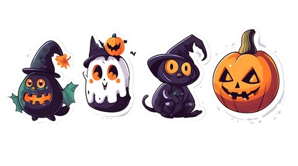Halloween character design die-cut sticker with a feel of connection