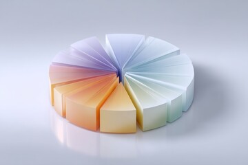 pie chart, pastel colors, isolated on white background. Generative AI
