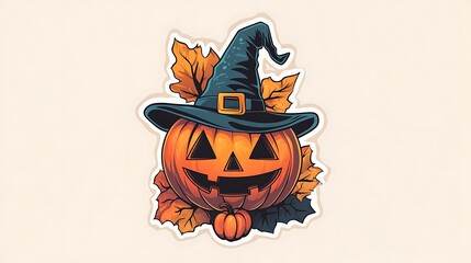 Halloween die-cut sticker showcasing personage in a unified design