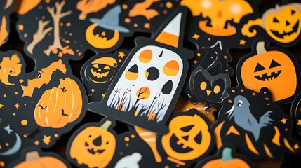Halloween die-cut sticker showcasing personage in a unified design