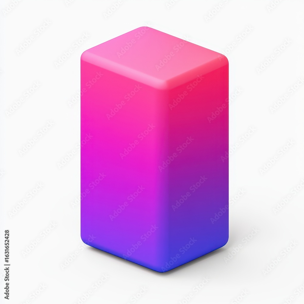 Poster vibrant, three-dimensional box with a gradient color effect.