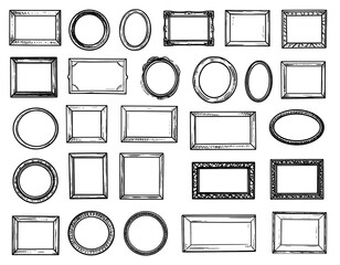 Collection of antique style picture frames