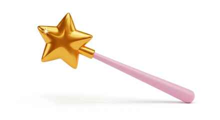 Obraz premium “Pink Magic Wand with Star Tip on White Background”