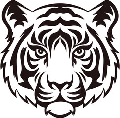 Fototapeta premium Tiger face silhouette