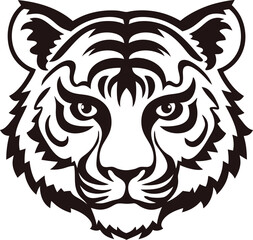 Naklejka premium Tiger face silhouette