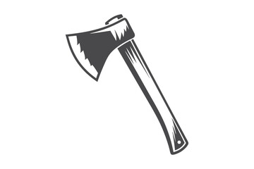 Isolated hatchet presents a classic tool silhouette against a clean white backdrop