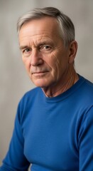 Obraz premium Close-up portrait of a thoughtful senior man.