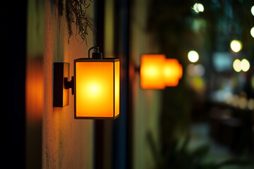 Beautiful lights in bamboo basket, decorate in traditional style made from natural equipment, lighting garden home or event decor. 