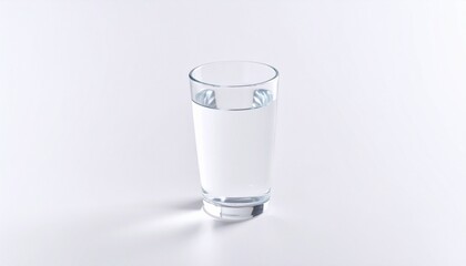 glass of water on white