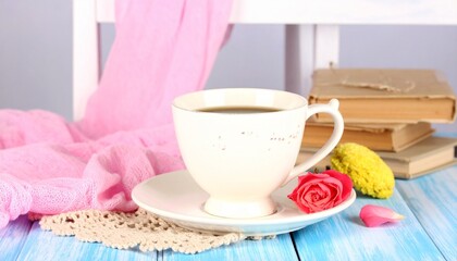 cup of coffee and cookies