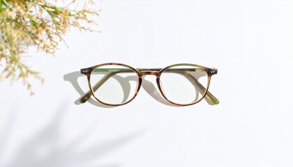 glasses on white background