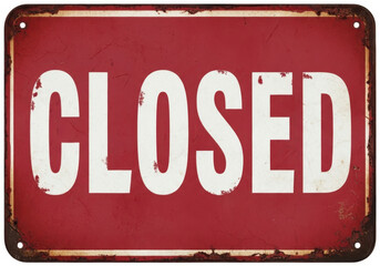 Vintage closed sign isolated on transparent background