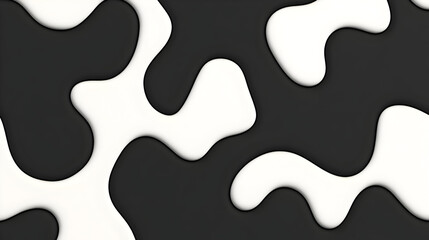 Abstract 3D Black and White Liquid Background