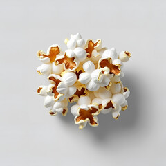 Single Popcorn Kernel PNG &ndash; A realistic, fluffy popcorn piece isolated on a transparent background, ideal for minimalist snack icons, food designs, or playful branding elements.