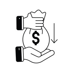 Loan glyph icon with white background vector stock illustration