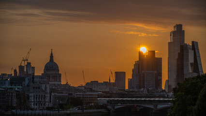 Sunrise Over London with St Paul's Church