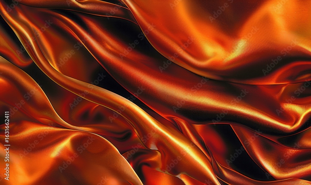 Aufkleber abstract golden fabric texture background with smooth shiny undulating folds