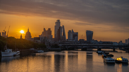 Sunrise Over London with St Paul's Church