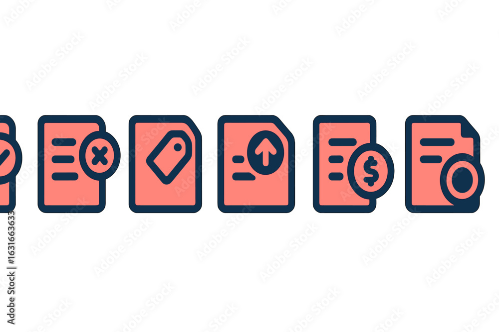 Poster icons representing various aspects of document management in a digital environment