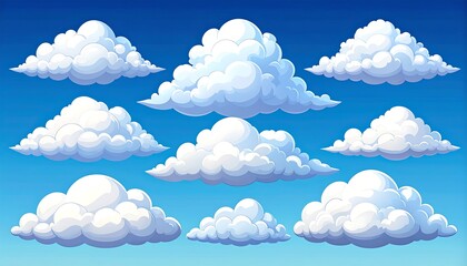 Collection of cartoon clouds