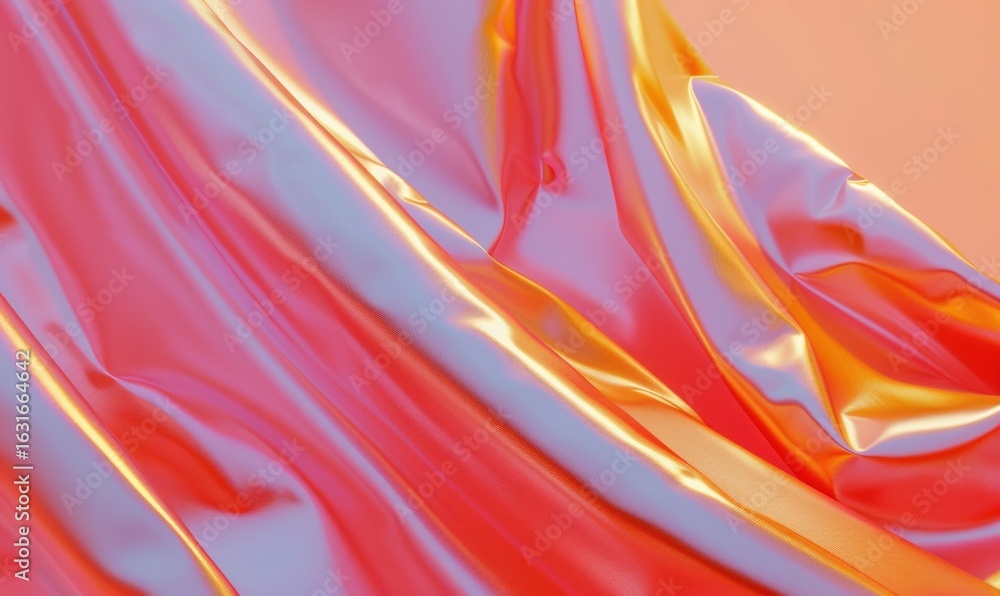 Poster abstract iridescent fabric with dynamic color play and smooth texture