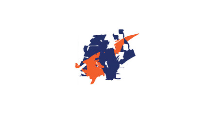 Fototapeta premium Minimalist navy blue letter a logo with integrated orange checkmark