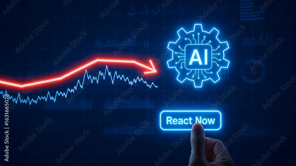 Poster artificial intelligence technology innovation highlights innovator dilemma with declining graph tren