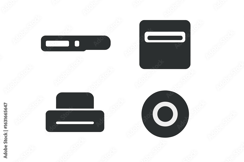 Aufkleber modern design elements depicting various geometric shapes in black and white colors in a minimalisti